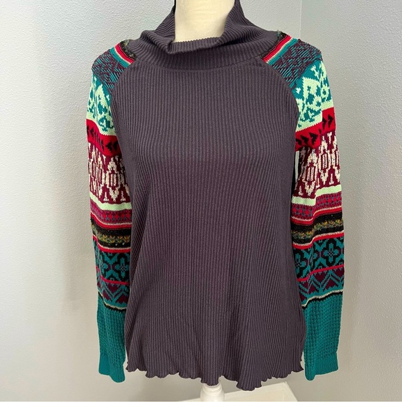 Free People In the Mix Long Sleeve Ribbed High Neck Thermal - Picture 1 of 7